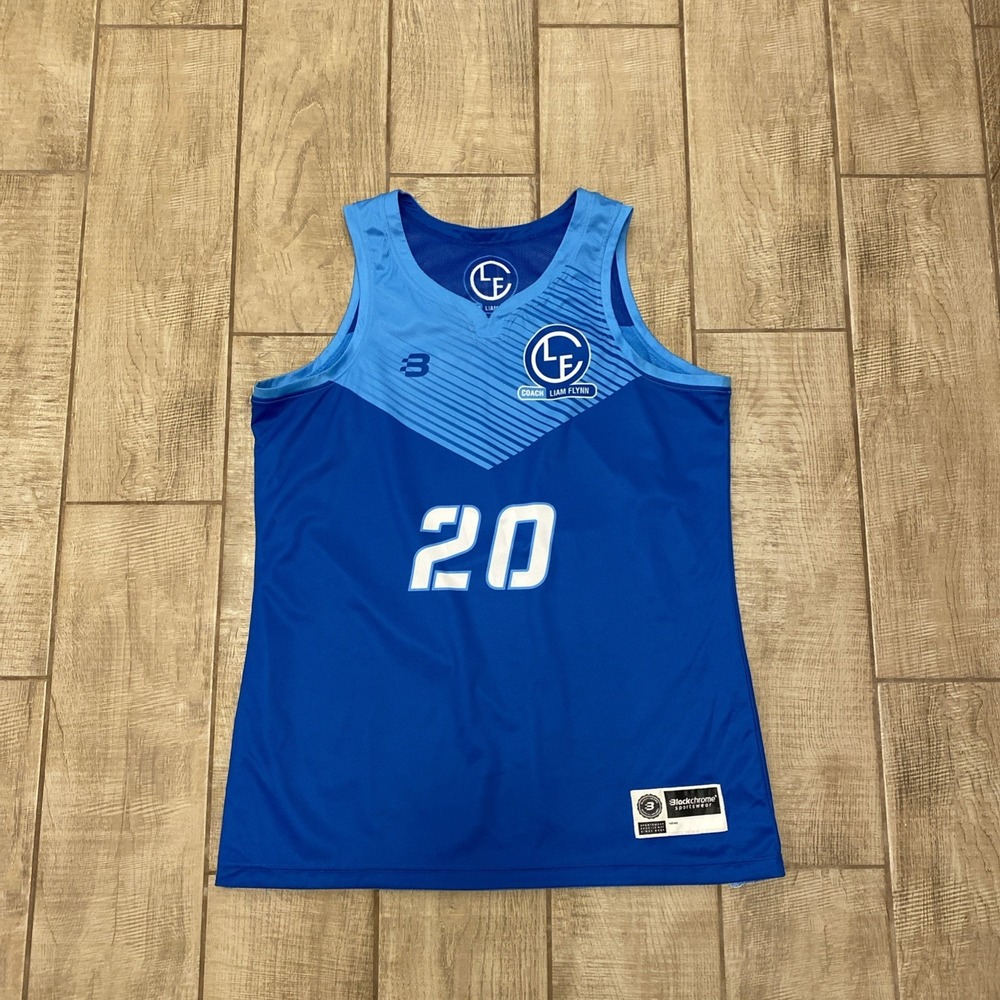 Blackchrome Sportswear Jersey Men L Blue Reversible CLF Hoops Showcase Huefner